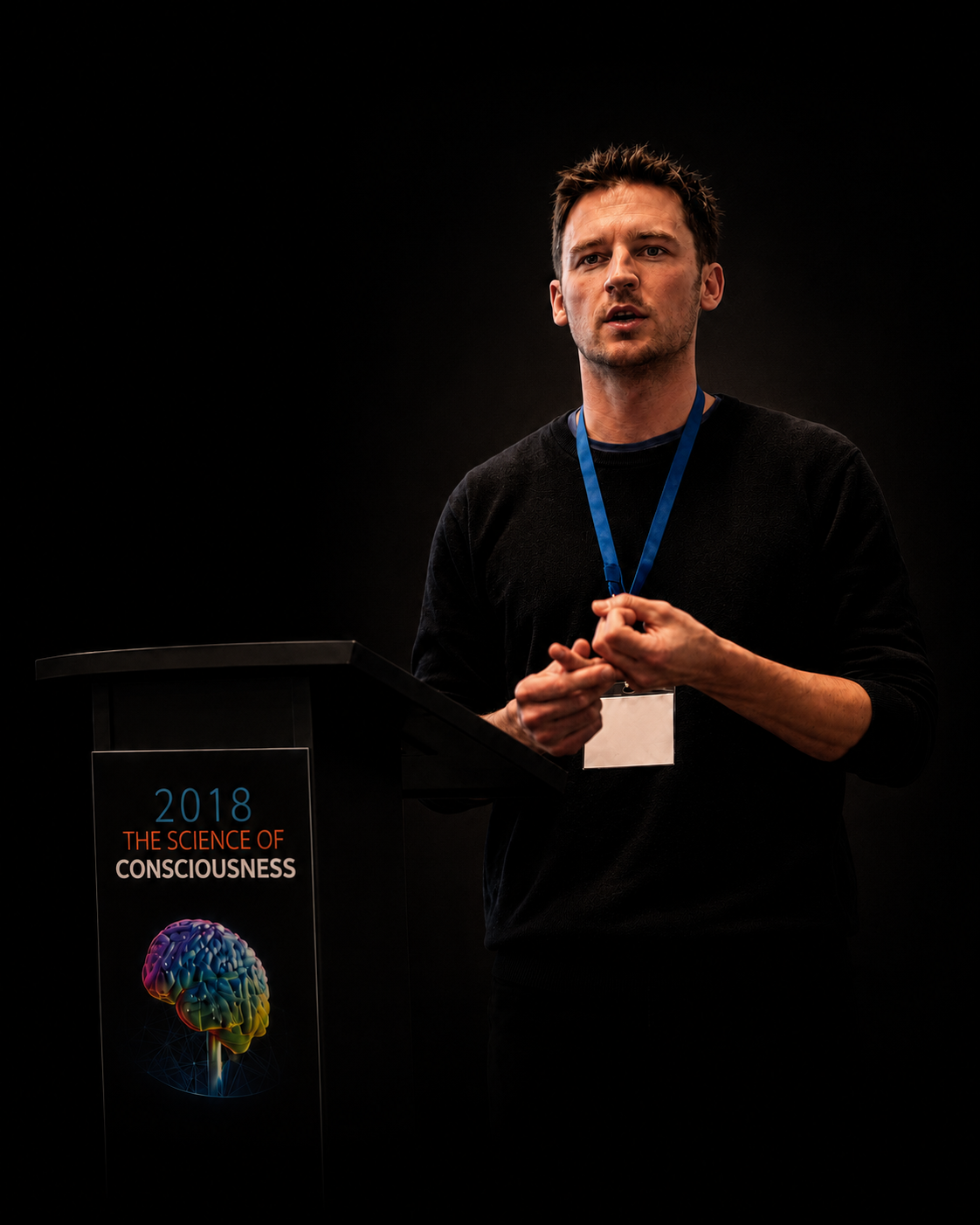 Benjamin Baird speaking at the Toward A Science of Consciousness conference in Tucson in 2018
